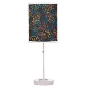 Sand Dollar Lines Red Yellow Blue Table Lamp