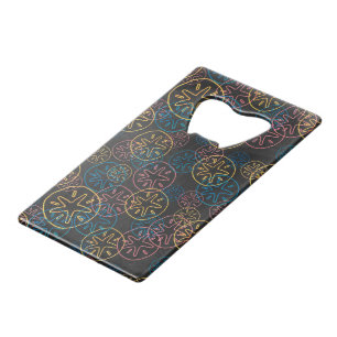 Sand Dollar Lines Red Yellow Blue Wallet Bottle Opener