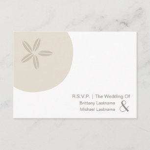 Sand Dollar Modern Wedding R.S.V.P. RSVP Card