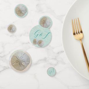Sand Dollar Monogram Initials Confetti