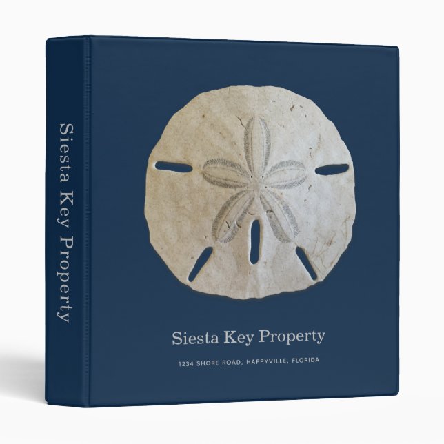 Sand Dollar Natural Seashell Property Rental 3 Rin Binder (Front/Spine)