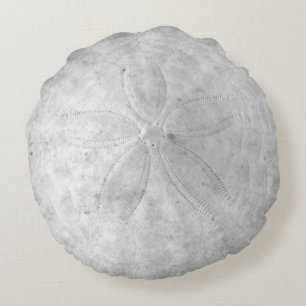 Sand Dollar Nautical Coastal Round Pillow