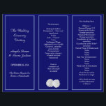 Sand Dollar Navy Tri-Fold Wedding Program Template<br><div class="desc">Navy coloured, beach wedding tri-fold program templates. Two sand dollars decorate this beach or summer theme program. With three areas for adding event information, use the template lines to customize for your special day. ** The blue colour will be on one side of this paper only - the reverse will...</div>