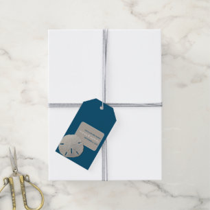 Sand dollar, Ocean Blue Beach Wedding Favour Gift Tags