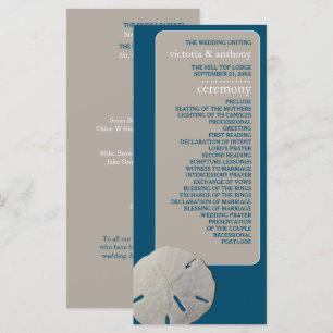 Sand dollar, Ocean Blue Beach Wedding Program