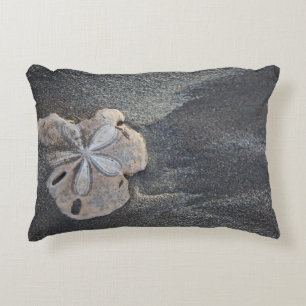 Sand dollar on sand decorative pillow