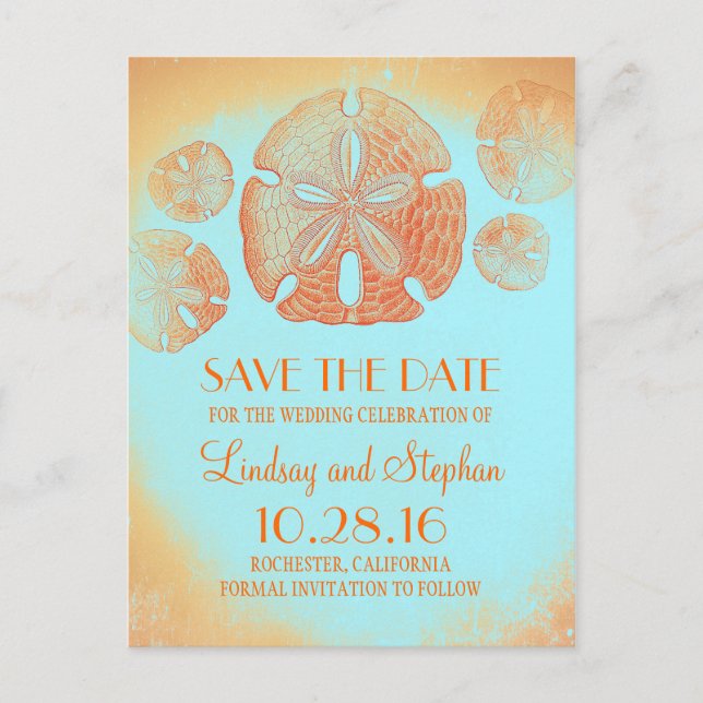 Sand Dollar Orange Beach Save the Date Postcards (Front)