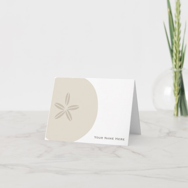 Sand Dollar Personalized Notecard (Front)