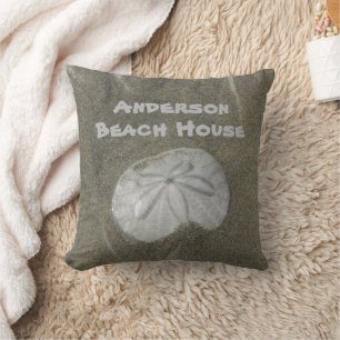 Sand Dollar Photo Coastal Home Beach House Throw Pillow