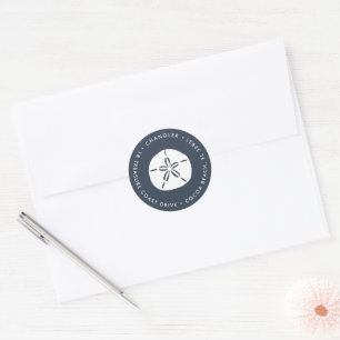 Sand Dollar Return Address Classic Round Sticker