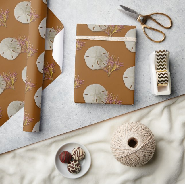 Sand Dollar Sea Coral Wrapping Paper (Crafts)