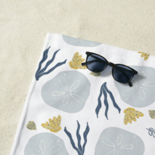 Sand Dollar Seashells Beach Pattern Beach Towel