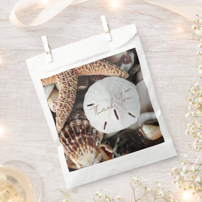 Sand Dollar Seashells Wedding Party Favour Bags (Clipped)