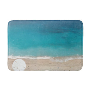 Sand Dollar Seashore Blue Ocean Bath Mat
