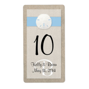 Sand Dollar Sky Blue Wine Bottle Label