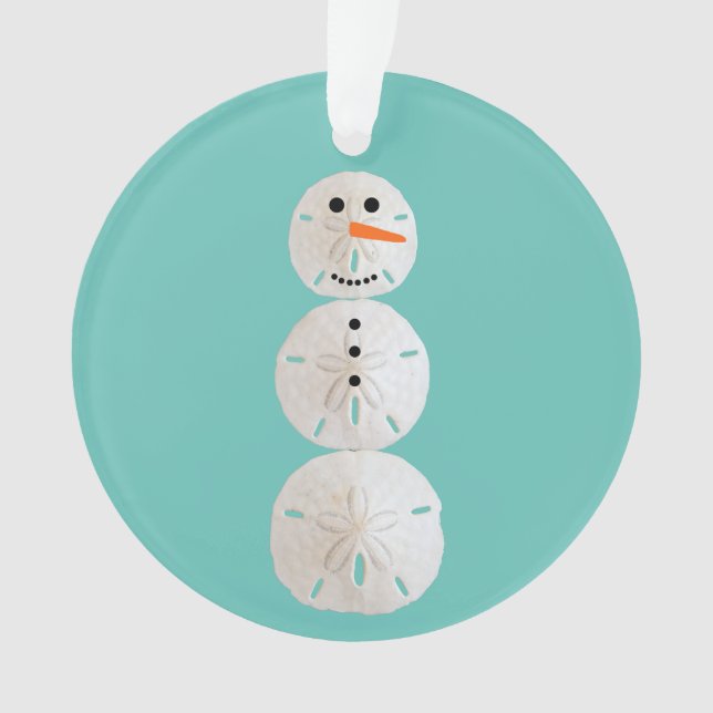 Sand Dollar Snowman Ornament (Front)