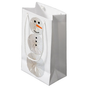 Sand Dollar Snowman Small Gift Bag