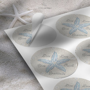 Sand Dollar Starfish Gem Classic Round Sticker