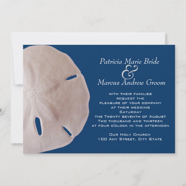 Sand Dollar Wedding Invitation (Front)