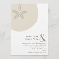 Sand Dollar Wedding Invite From Bride & Groom