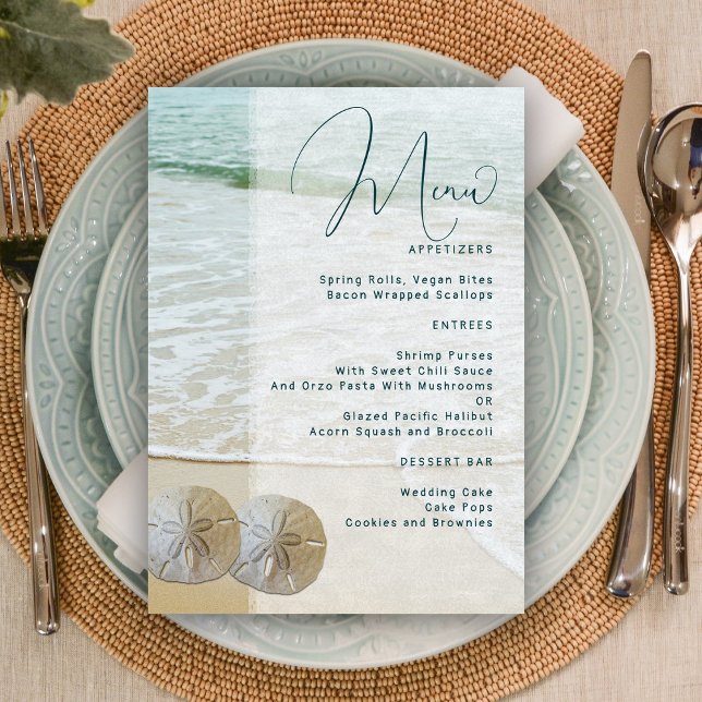 Sand Dollar Wedding Menu Template (Creator Uploaded)