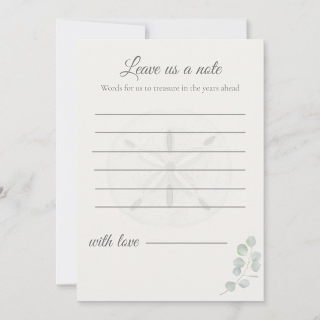 Sand Dollar Wedding Message Cards | (Front)