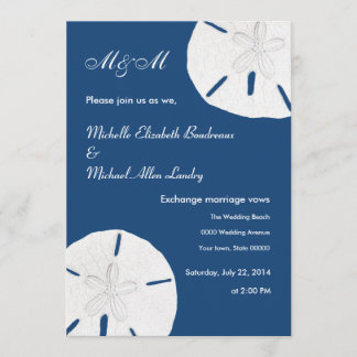 Sand Dollar Wedding Monaco Blue Wedding Invitation