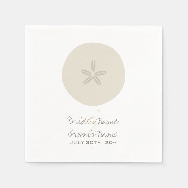 Sand Dollar Wedding Napkins (Front)