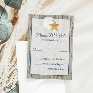 Sand Dollar Wedding Rustic Beach Driftwood RSVP