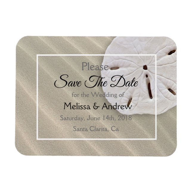 Sand Dollar Wedding Save the Date Magnet (Horizontal)
