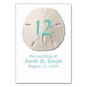 Sand Dollar Wedding Table Number