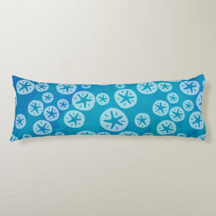 Sand Dollar White and Blue Pattern Body Pillow