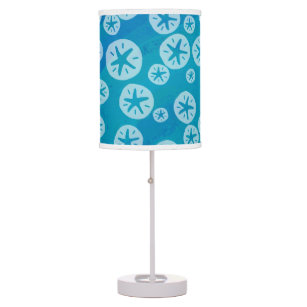 Sand Dollar White and Blue Pattern Table Lamp