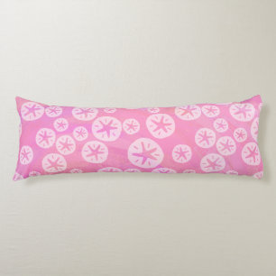 Sand Dollar White and Pink Body Pillow