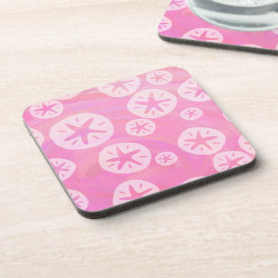 Sand Dollar White and pink Coaster