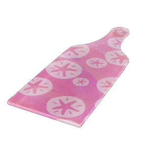 Sand Dollar White and pink Cutting Board