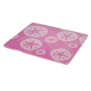 Sand Dollar White and pink Cutting Board