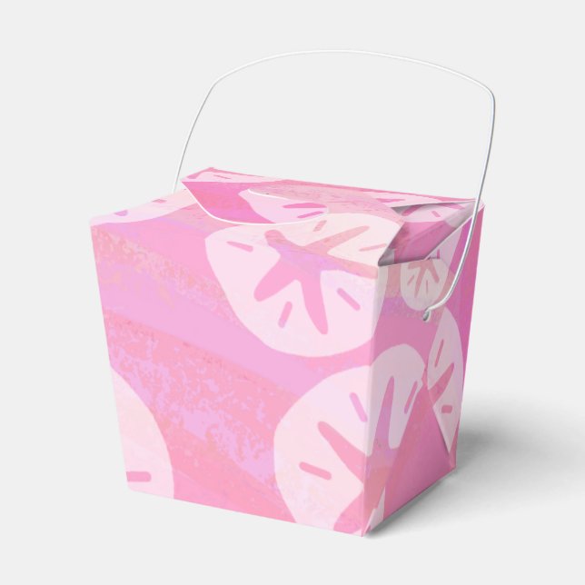 Sand Dollar White and pink Favor Box (Front Side)