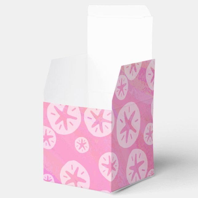 Sand Dollar White and pink Favor Box (Opened)