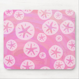 Sand Dollar White and pink Mouse Pad
