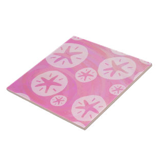 Sand Dollar White and pink Tile