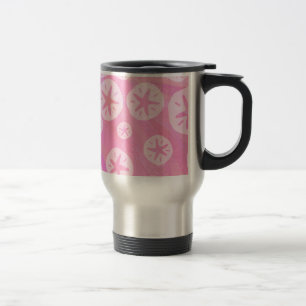 Sand Dollar White and pink Travel Mug