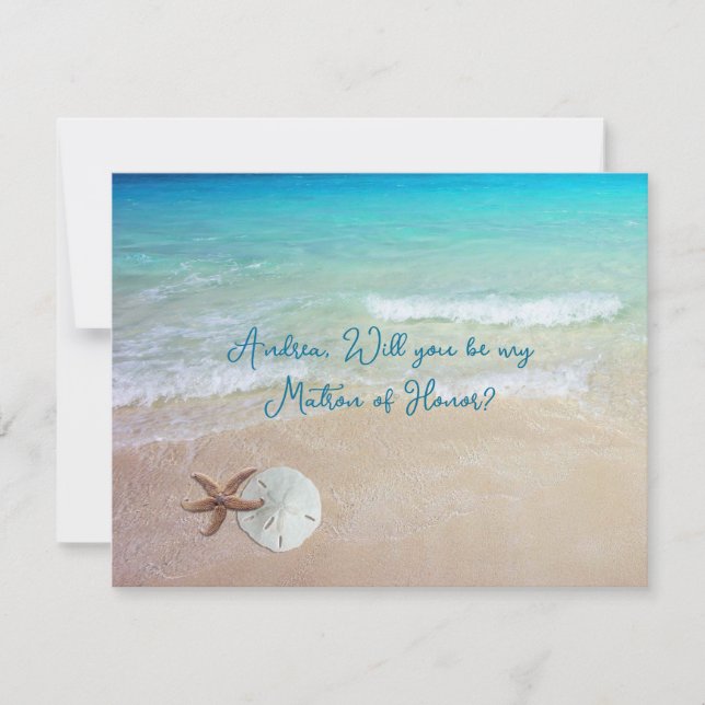 Sand Dollar Will You Be My Bridesmaid Card (Front)