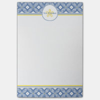 Sand Dollar with Blue & White Floral & custom name