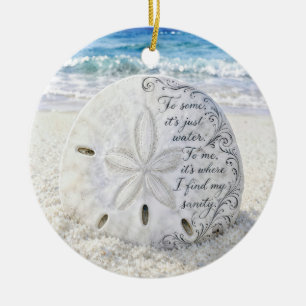 Sand Dollar with Inspirational Quote Ceramic Ornament