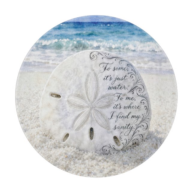 Sand Dollar with Inspirational Quote Cutting Board (Front)