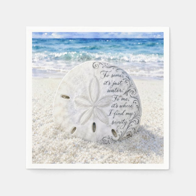 Sand Dollar with Inspirational Quote Napkin (Front)