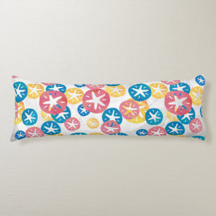 Sand Dollar Yellow Red Blue Pattern Body Pillow