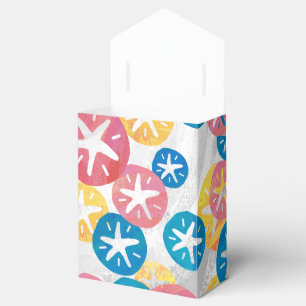 Sand Dollar Yellow Red Blue Pattern Favor Box