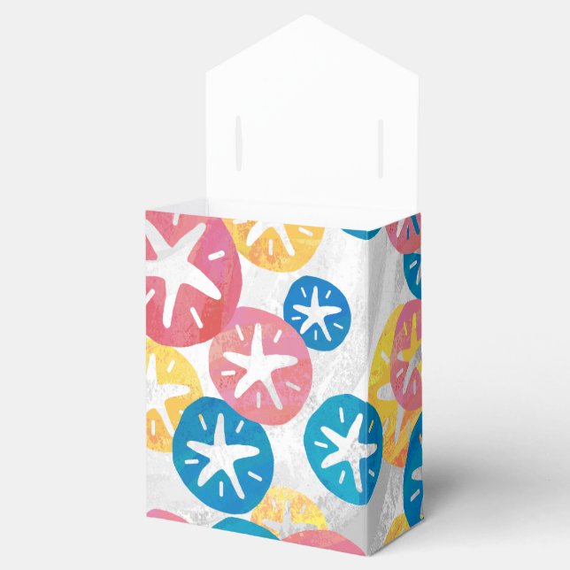 Sand Dollar Yellow Red Blue Pattern Favor Box (Opened)